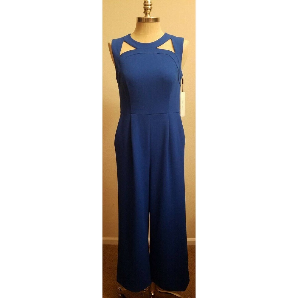 CALVIN KLEIN WOMEN'S CUTOUT SLEEVELESS JUMPSUIT - Picture 1 of 7